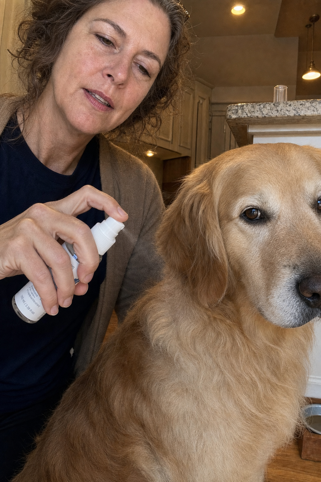 Applying Kind Paws on a dog